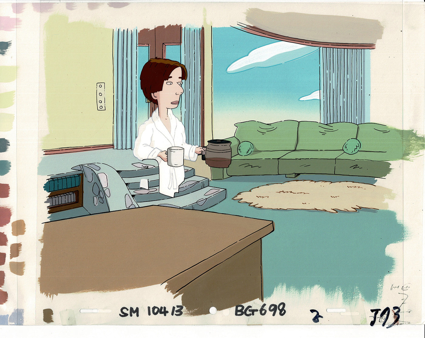 David Spade Production Cel and Drawing and OBG Background from Sammy Production TV Cartoon SNL Alum 2000 BB-42