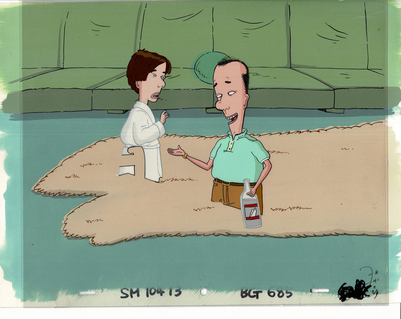 David Spade Production Cel and Drawing and OBG Background from Sammy Production TV Cartoon SNL Alum 2000 BB-43