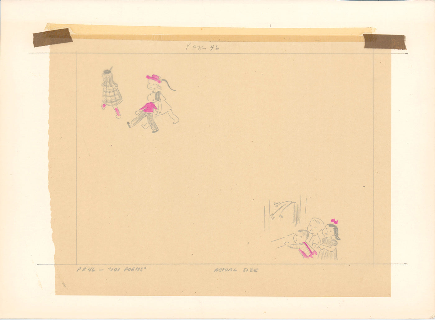 Illustration Book Page Original Drawing by Lowenheim c1978 Samuel Lowe T045