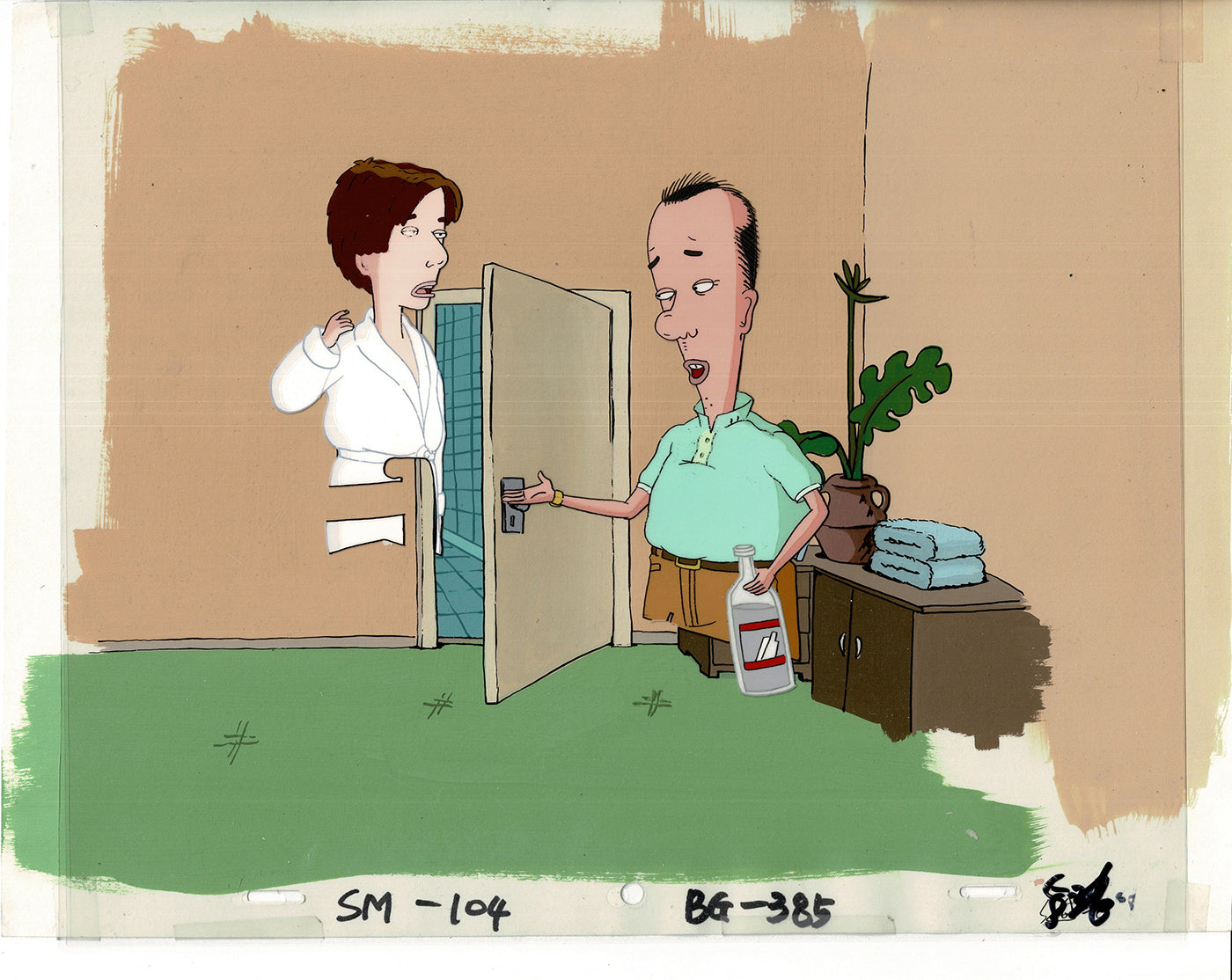 David Spade Production Cel and Drawing and OBG Background from Sammy Production TV Cartoon SNL Alum 2000 BB-47