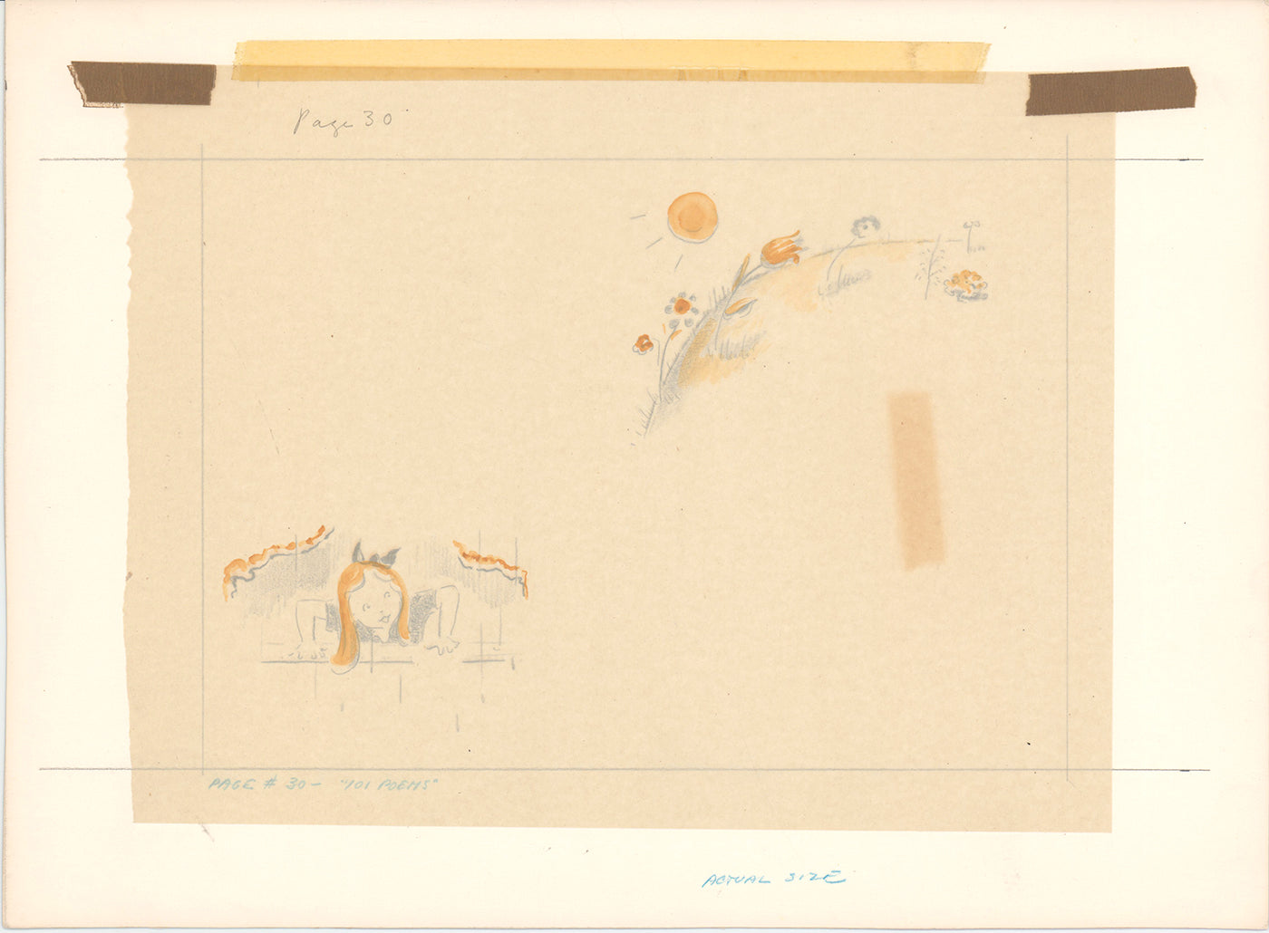 Illustration Book Page Original Drawing by Lowenheim c1978 Samuel Lowe T047