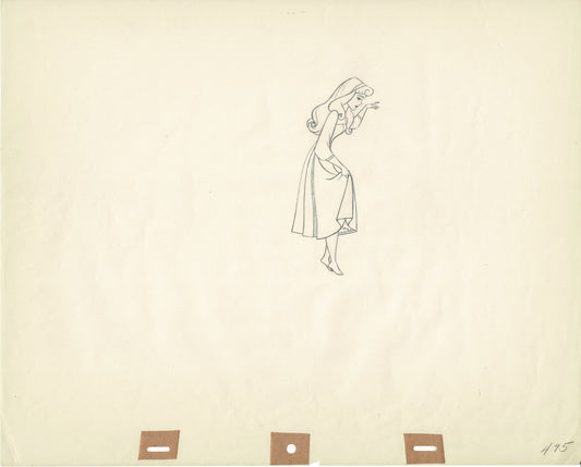 Sleeping Beauty Aurora Briar Rose Production Animation Cel Drawing from Walt Disney by Marc Davis 1959 495