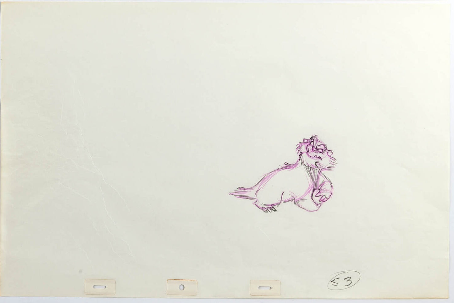 Fox and the Hound Mr Digger 2 Disney Production Animation Cel Drawings 1981 3-4