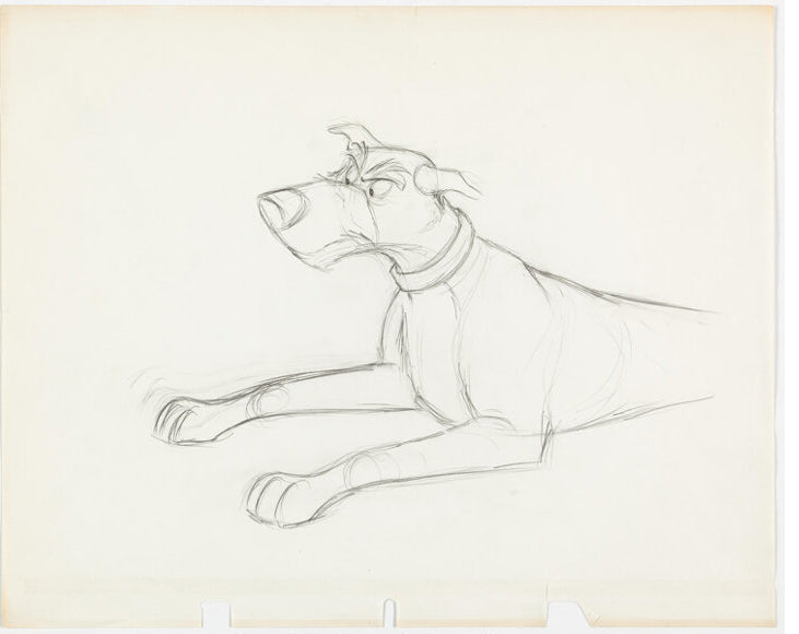 Fox and the Hound CHIEF Walt Disney Production Animation Cel Drawing 1981 4