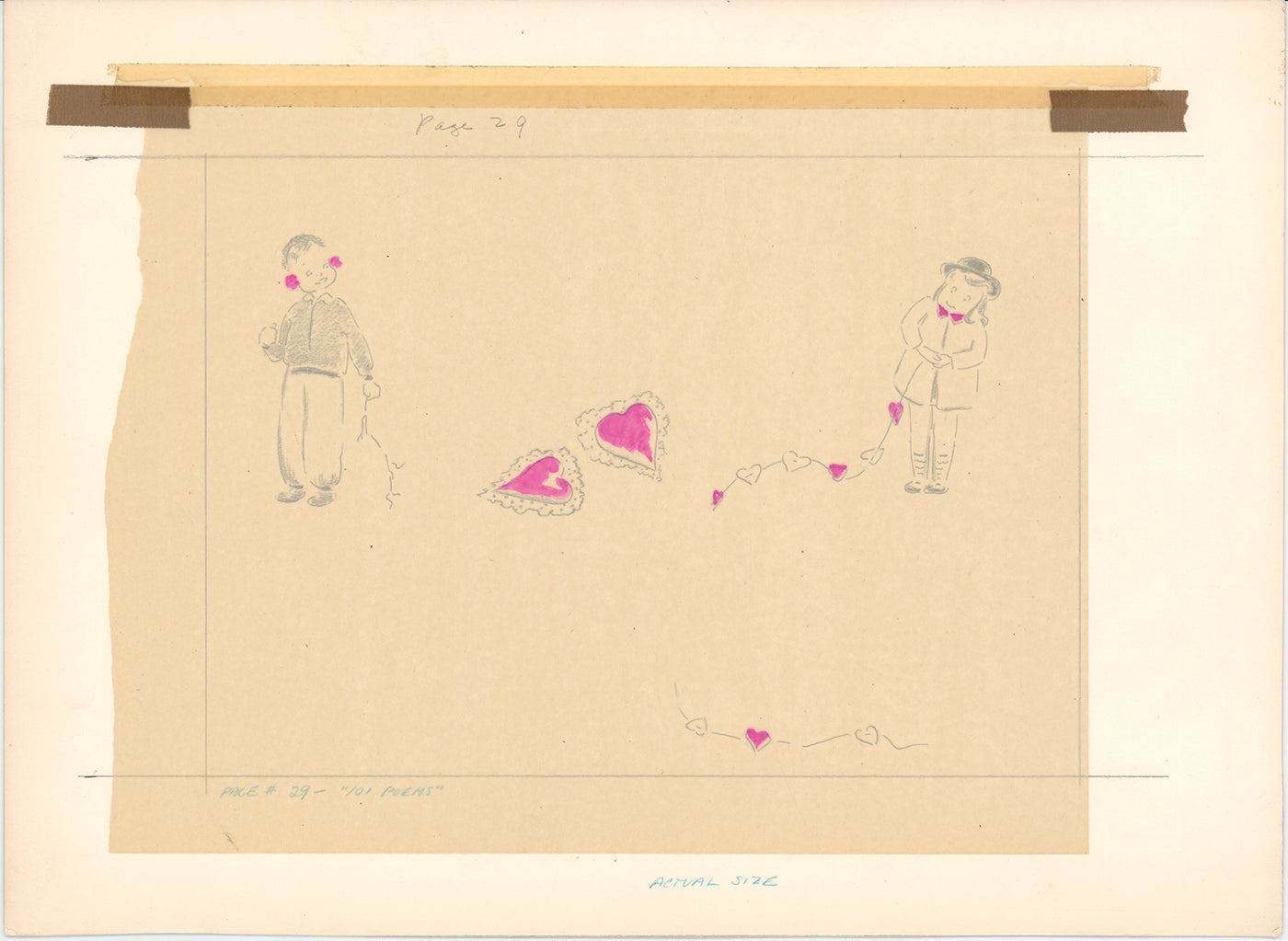 Illustration Book Page Original Drawing by Lowenheim c1978 Samuel Lowe T049