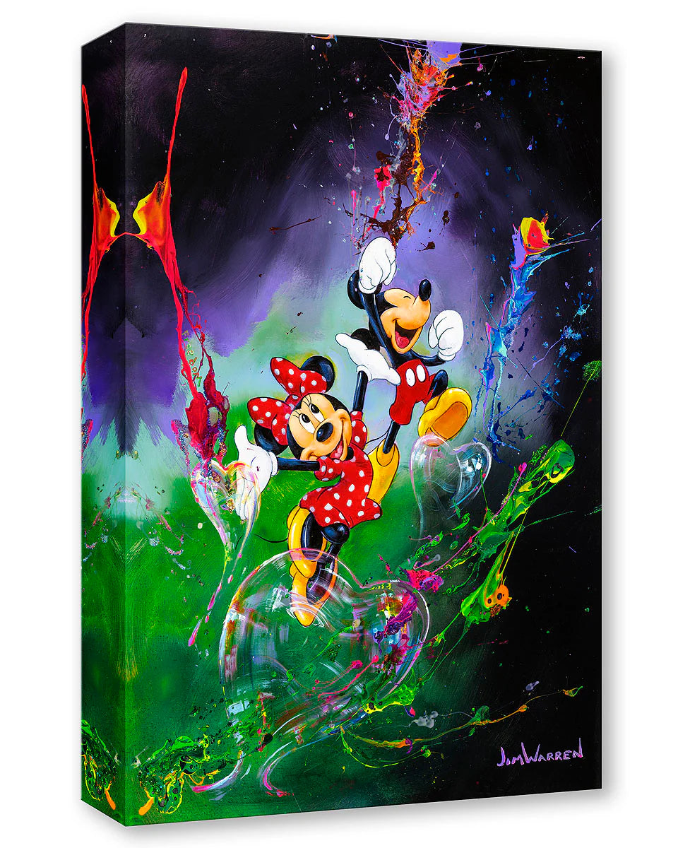 Mickey Mouse Minnie Mouse Walt Disney Fine Art Jim Warren Limited Ed of 1500 Treasures on Canvas Print TOC - Lifted by Love