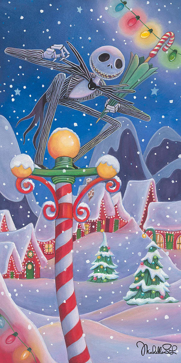 Nightmare Before Christmas Jack Walt Disney Fine Art Michelle St. Laurent Signed Limited Edition of 195 Print on Canvas - "Christmas Town"