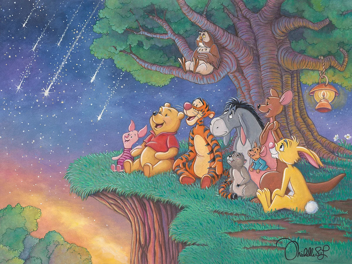 Winnie the Pooh Walt Disney Fine Art Michelle St. Laurent Signed Limited Edition 95 Canvas Print "Stars Wishes and Friendship"