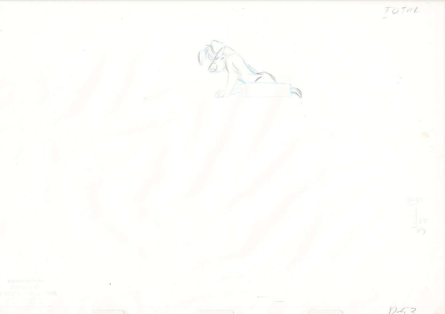 Oliver & Company 1988 DODGER Walt Disney Original Production Animation Drawing A53