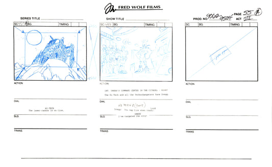 Teenage Mutant Ninja Turtles TMNT Original Production Animation Storyboard 1995 NM55A