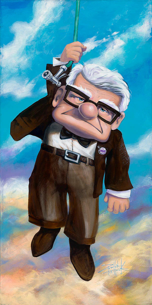 Up Pixar Carl Walt Disney Fine Art Stephen Fishwick Signed Limited Ed Print of 50 on Canvas "Sky's The Limit"