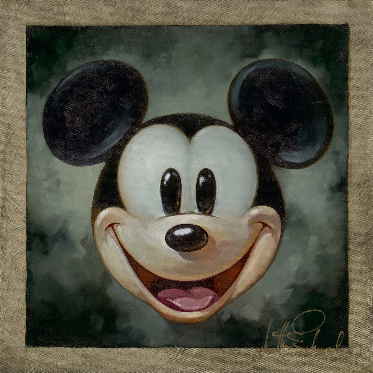 Mickey Mouse Walt Disney Fine Art Heather Edwards Signed Limited Edition of 295 Print on Canvas Mickey Chiarosuro