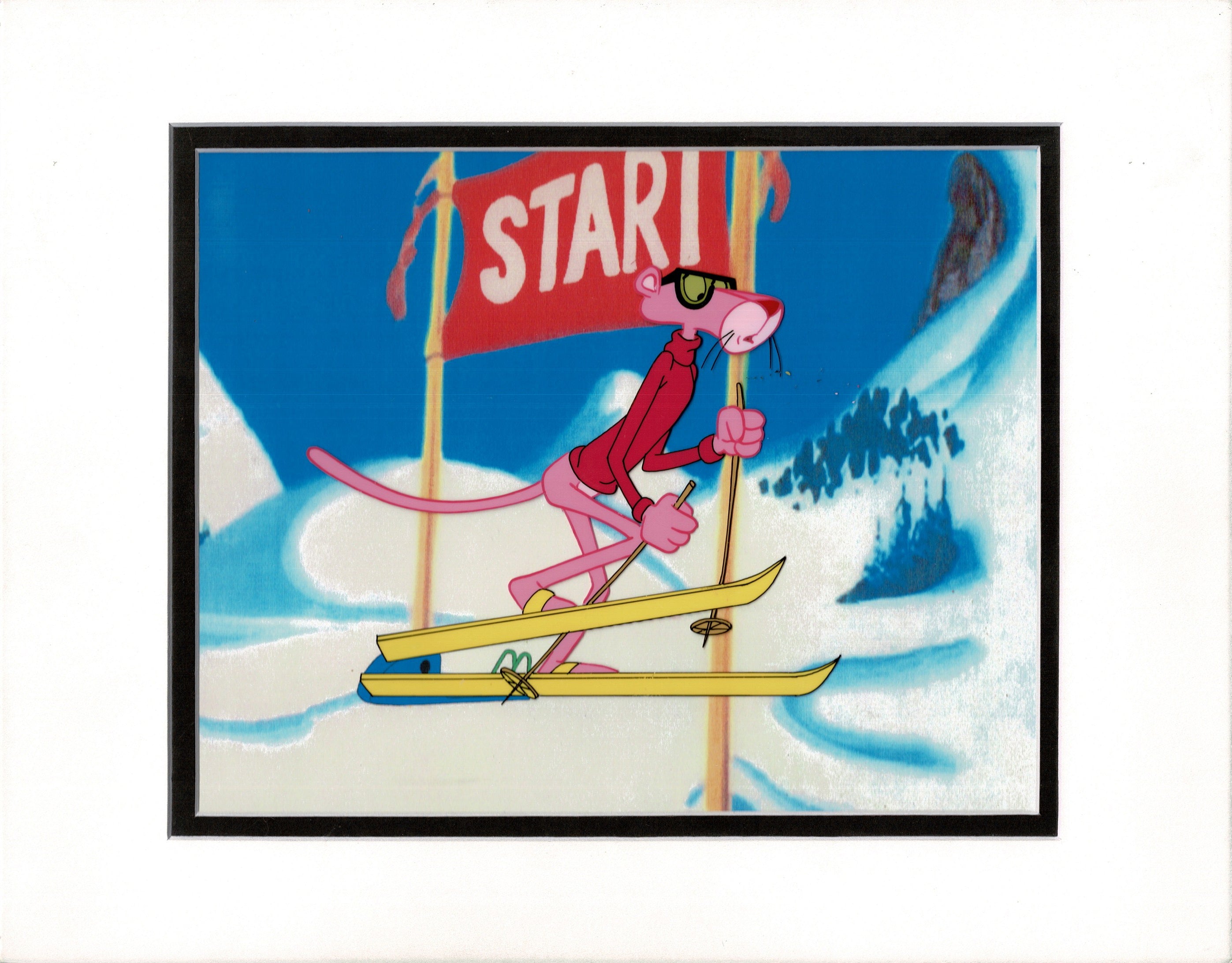 Pink Panther Olym-Pinks Production Cel and Drawing 1980 DePatie