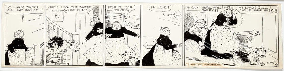 Cap Stubbs and Tippie Original Ink Daily Comic Strip Art Signed and Drawn by Edwina Dumm AM05