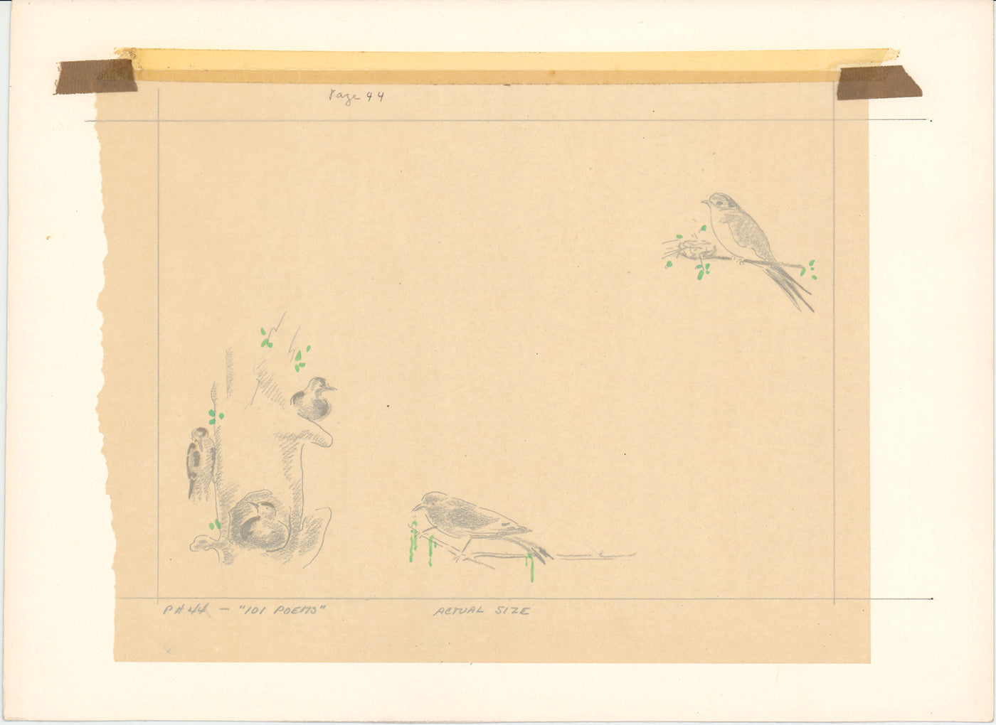 Illustration Book Page Original Drawing by Lowenheim c1978 Samuel Lowe T005