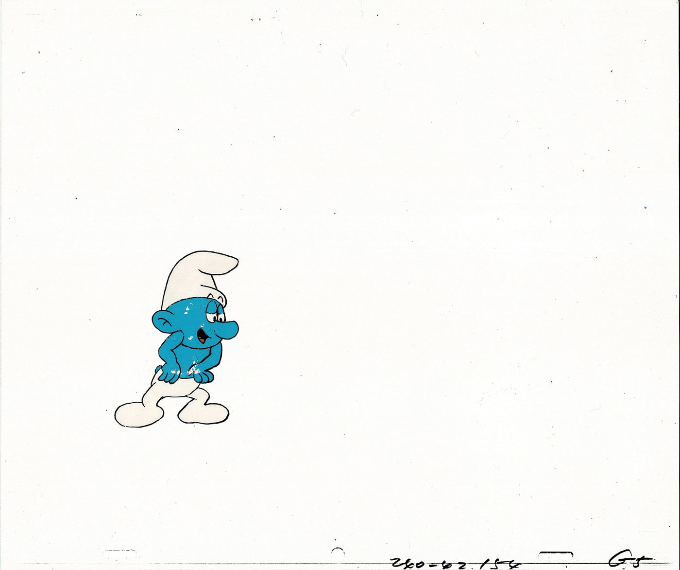 Smurfs Smurf PILOT Grouchy Production Animation Cel Hanna Barbera 1981 See Below P5