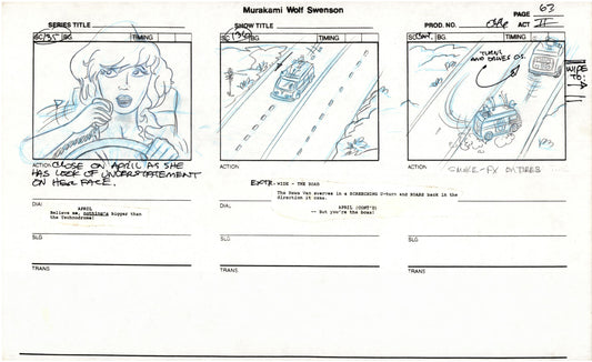 Teenage Mutant Ninja Turtles TMNT Original Production Animation Storyboard 1989 BB-63