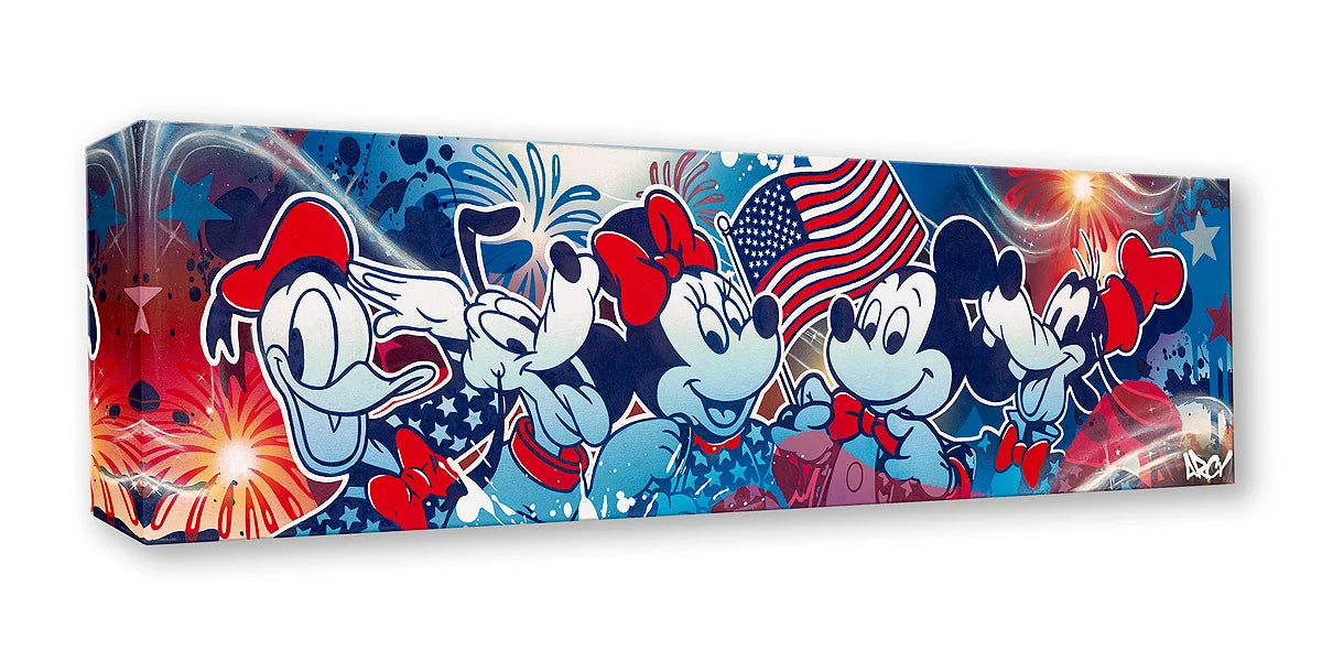 Mickey Mouse Walt Disney Fine Art by ARCY Limited Edition of 1500 TOC Treasures on Canvas Print "Stars, Stripes and Timeless Friends"