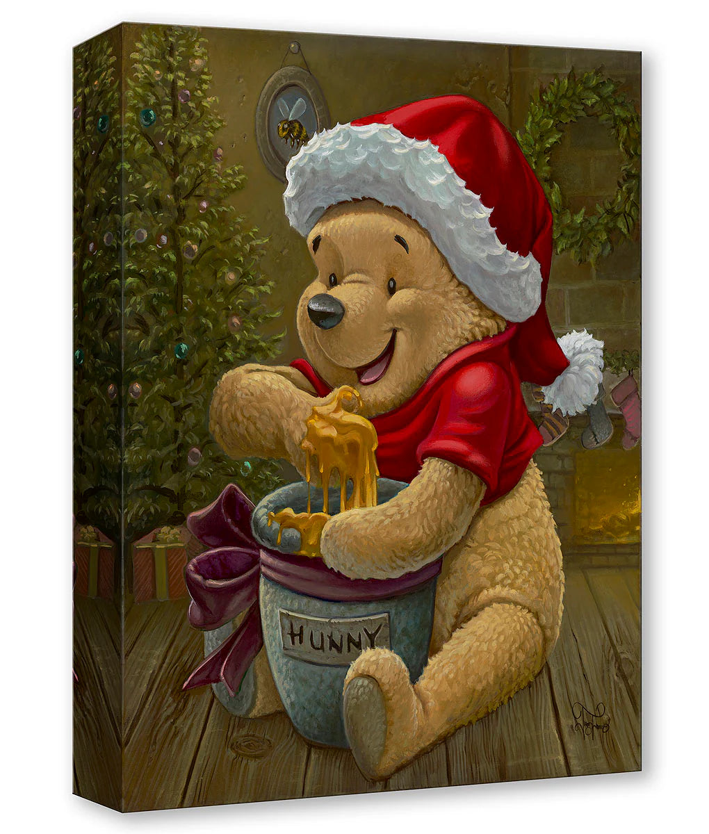 Winnie the Pooh Christmas Walt Disney Fine Art Jared Franco Limited Edition of 1500 Treasures on Canvas Print TOC - Merry Pooh