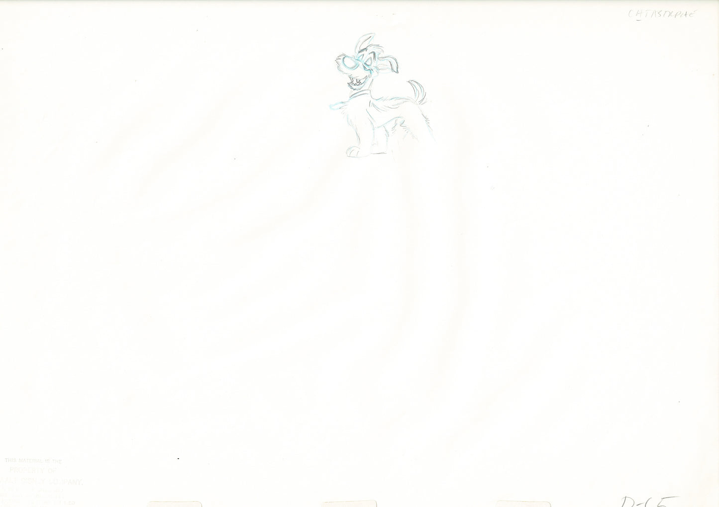 Oliver & Company 1988 DODGER Walt Disney Original Production Animation Drawing A65