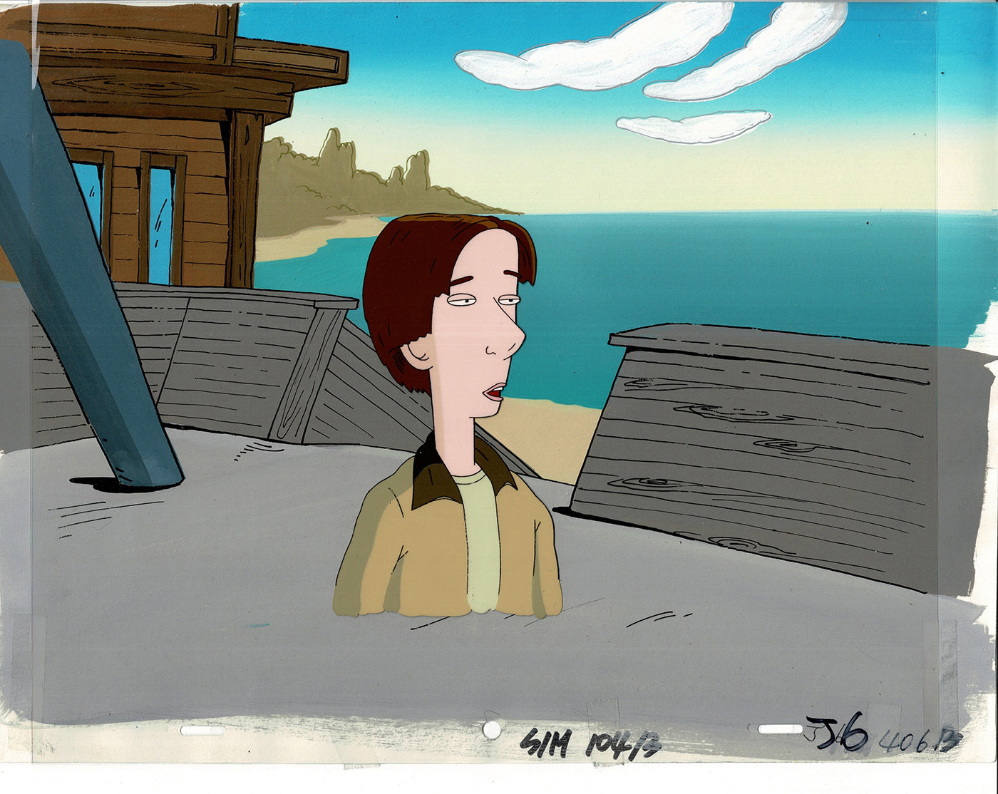 David Spade Production Cel and Drawing and OBG Background from Sammy Production TV Cartoon SNL Alum 2000 BB-06