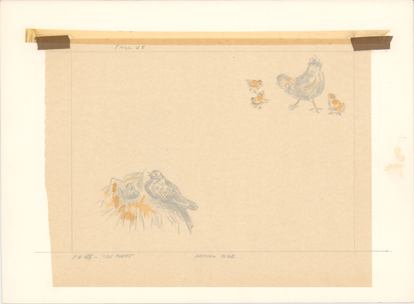 Illustration Book Page Original Drawing by Lowenheim c1978 Samuel Lowe T007