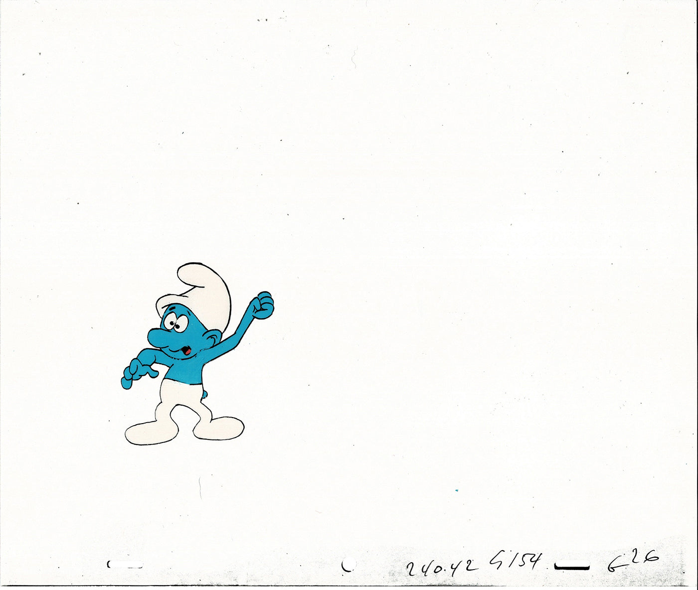 Smurfs Smurf PILOT Grouchy Production Animation Cel Hanna Barbera 1981 See Below P7