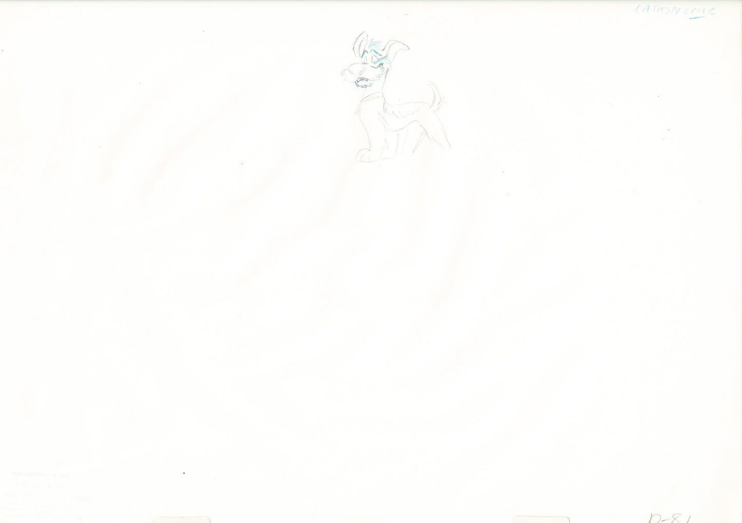 Oliver & Company 1988 DODGER Walt Disney Original Production Animation Drawing A81