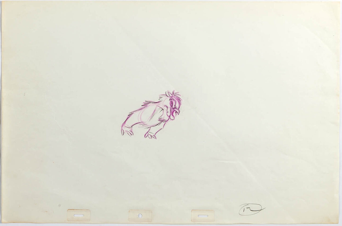 Fox and the Hound Mr Digger 2 Disney Production Animation Cel Drawings 1981 7-8
