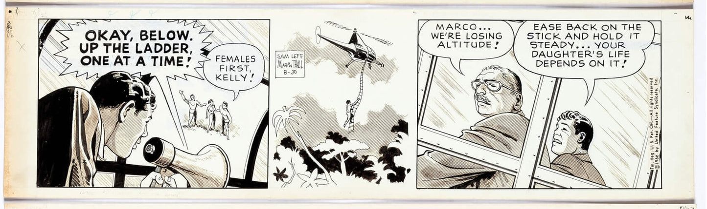 Sam Leff Davy Jones Orig Ink Daily Newspaper Comic Strip Art Signed 1966 CD08