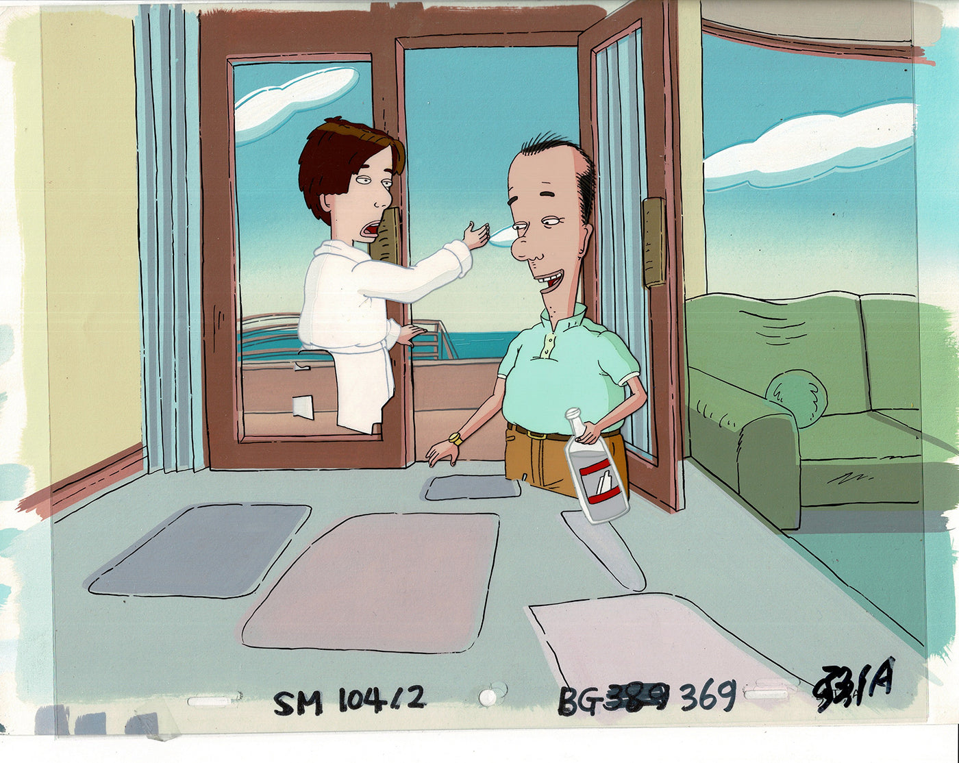 David Spade Production Cel and Drawing and OBG Background from Sammy Production TV Cartoon SNL Alum 2000 BB-08