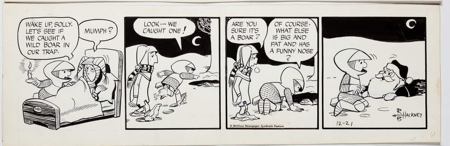 Sir Bagby Rick Hackney and Bill Hackney Original Ink Daily Comic Strip Art Signed BB08