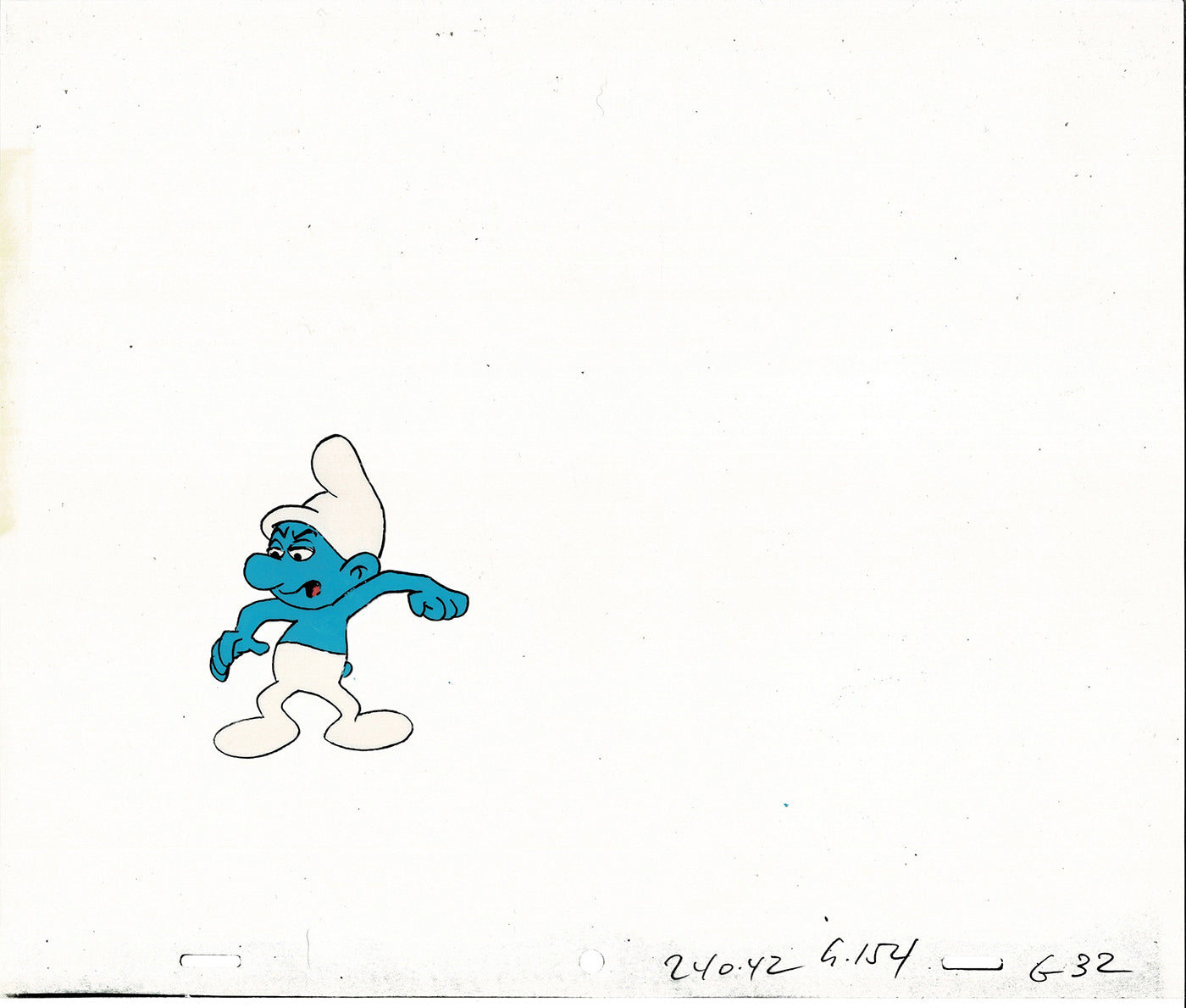 Smurfs Smurf PILOT Grouchy Production Animation Cel Hanna Barbera 1981 See Below P8