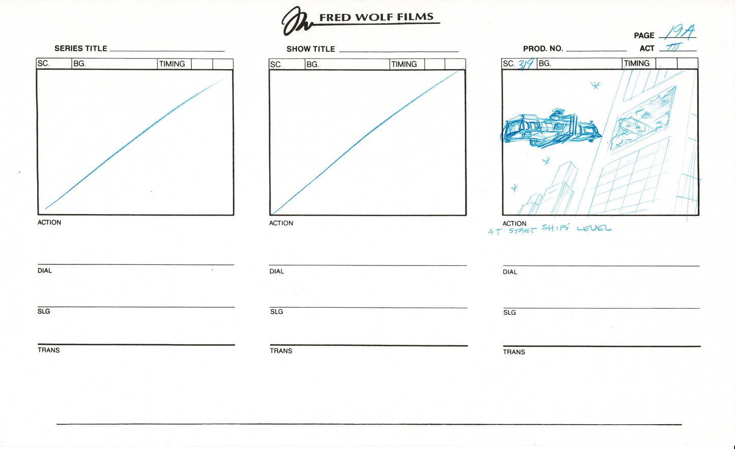 Teenage Mutant Ninja Turtles TMNT Original Production Animation Storyboard 1995 U3-19a