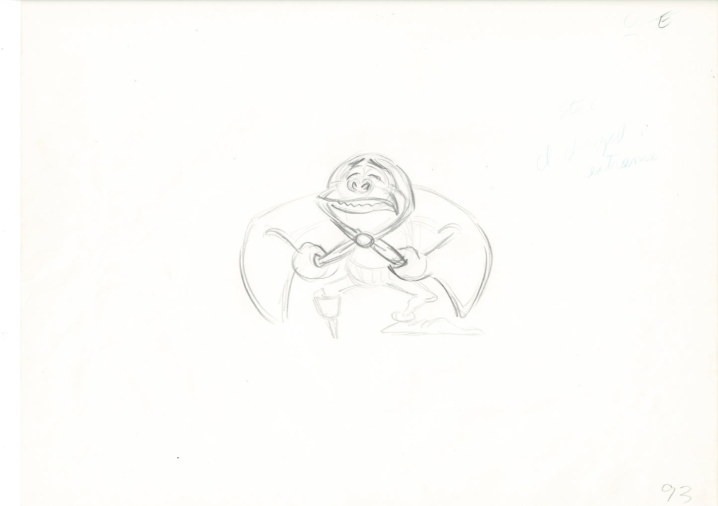 The Great Mouse Detective Fidget the Bat Walt Disney Production Animation Drawing 1986 A93