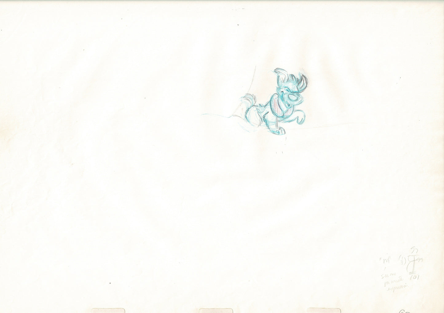 Oliver & Company 1988 DODGER Walt Disney Original Production Animation Drawing B97