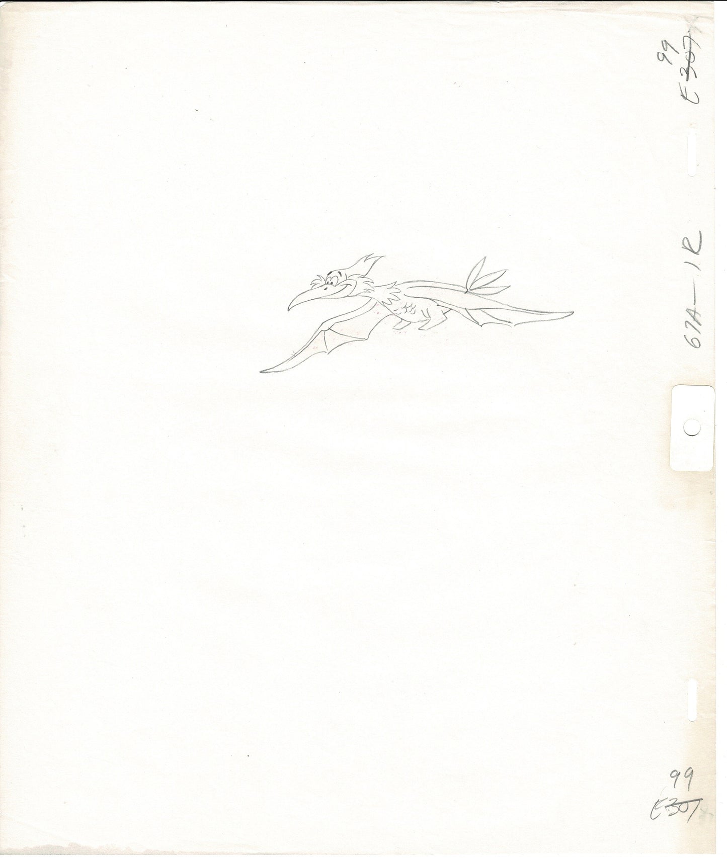 The FLINTSTONES Pterodactyl Production Animation Cel and Drawing Hanna-Barbera 99