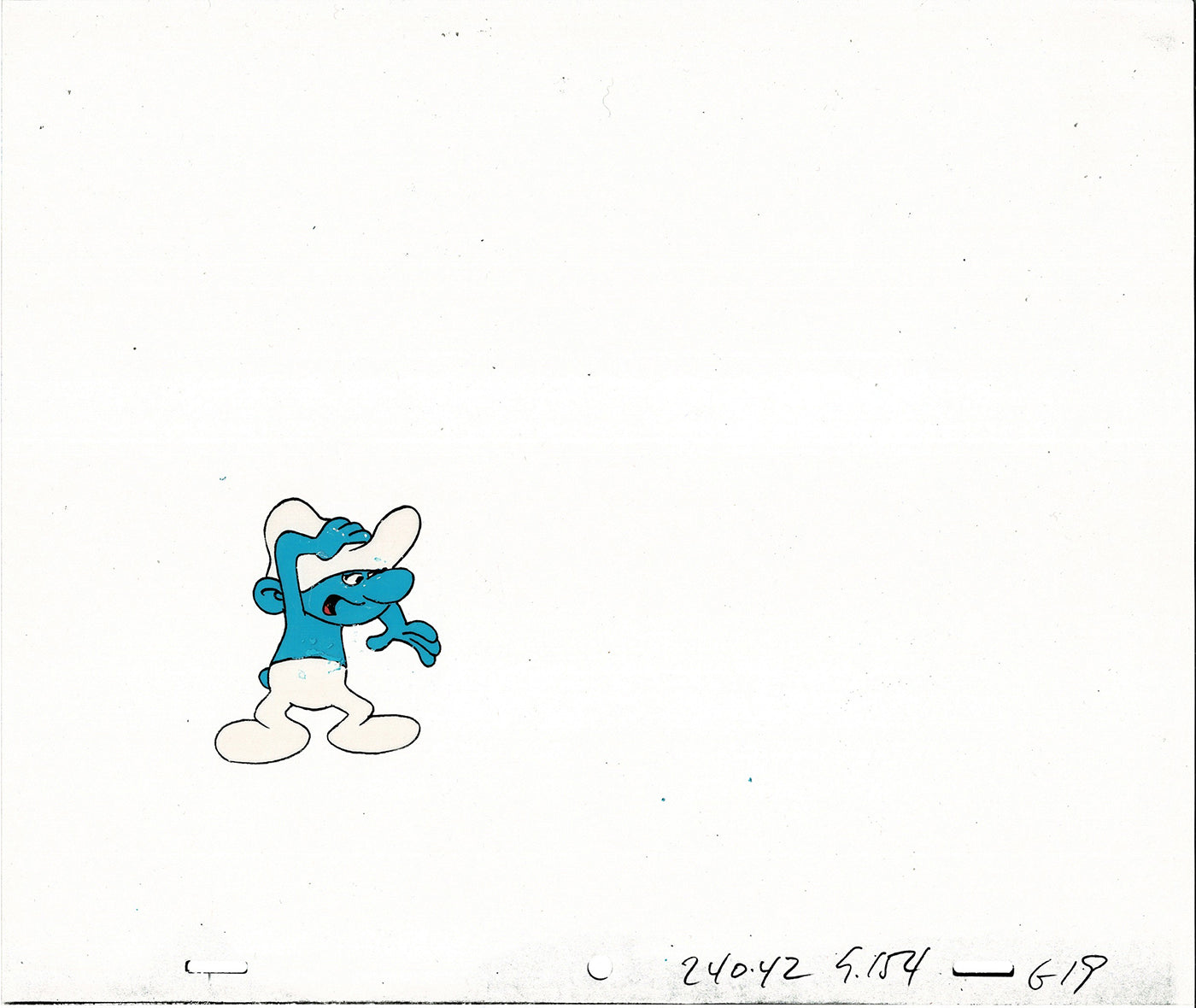 Smurfs Smurf PILOT Grouchy Production Animation Cel Hanna Barbera 1981 See Below P9