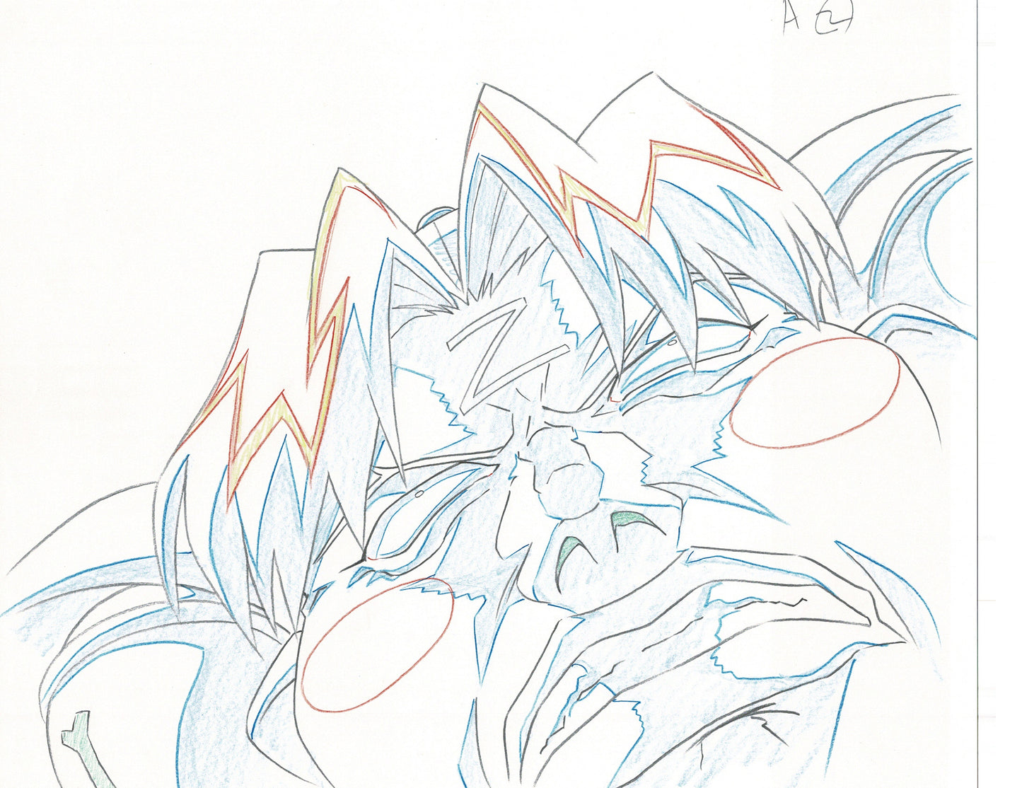 Excel Saga Anime Lot of 2 Production Animation Cel Drawings 2000 AE-15