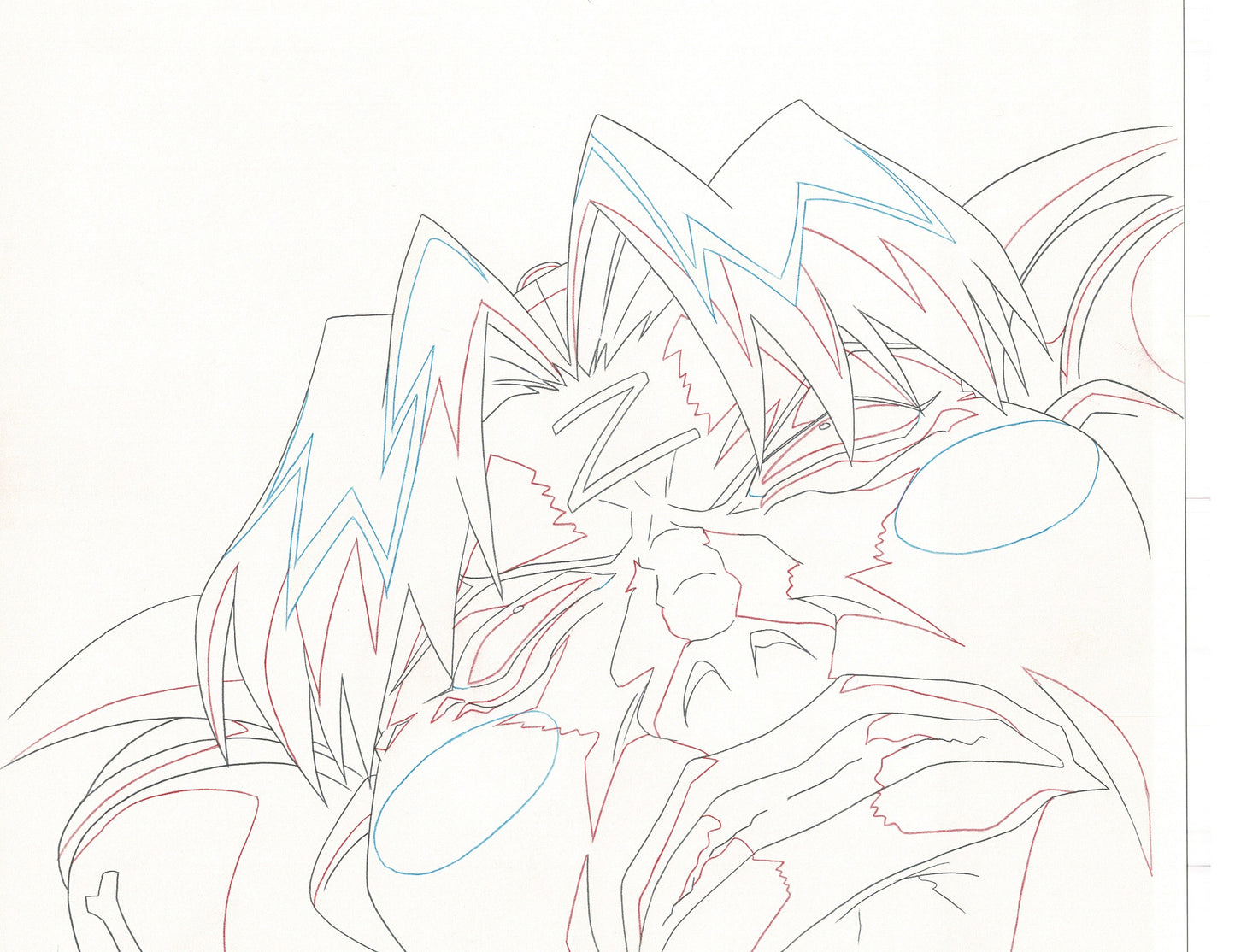 Excel Saga Anime Lot of 2 Production Animation Cel Drawings 2000 AE-29