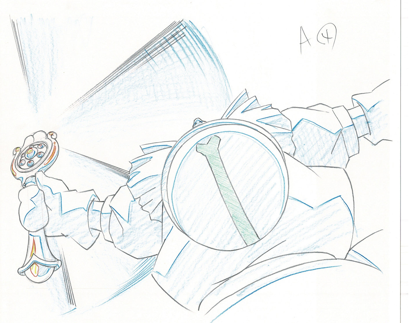 Excel Saga Anime Lot of 2 Production Animation Cel Drawings 2000 AE-51