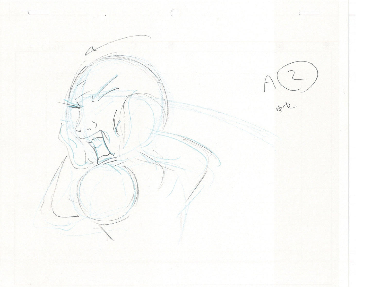 Excel Saga Anime Lot of 2 Production Animation Cel Drawings 2000 BE-33