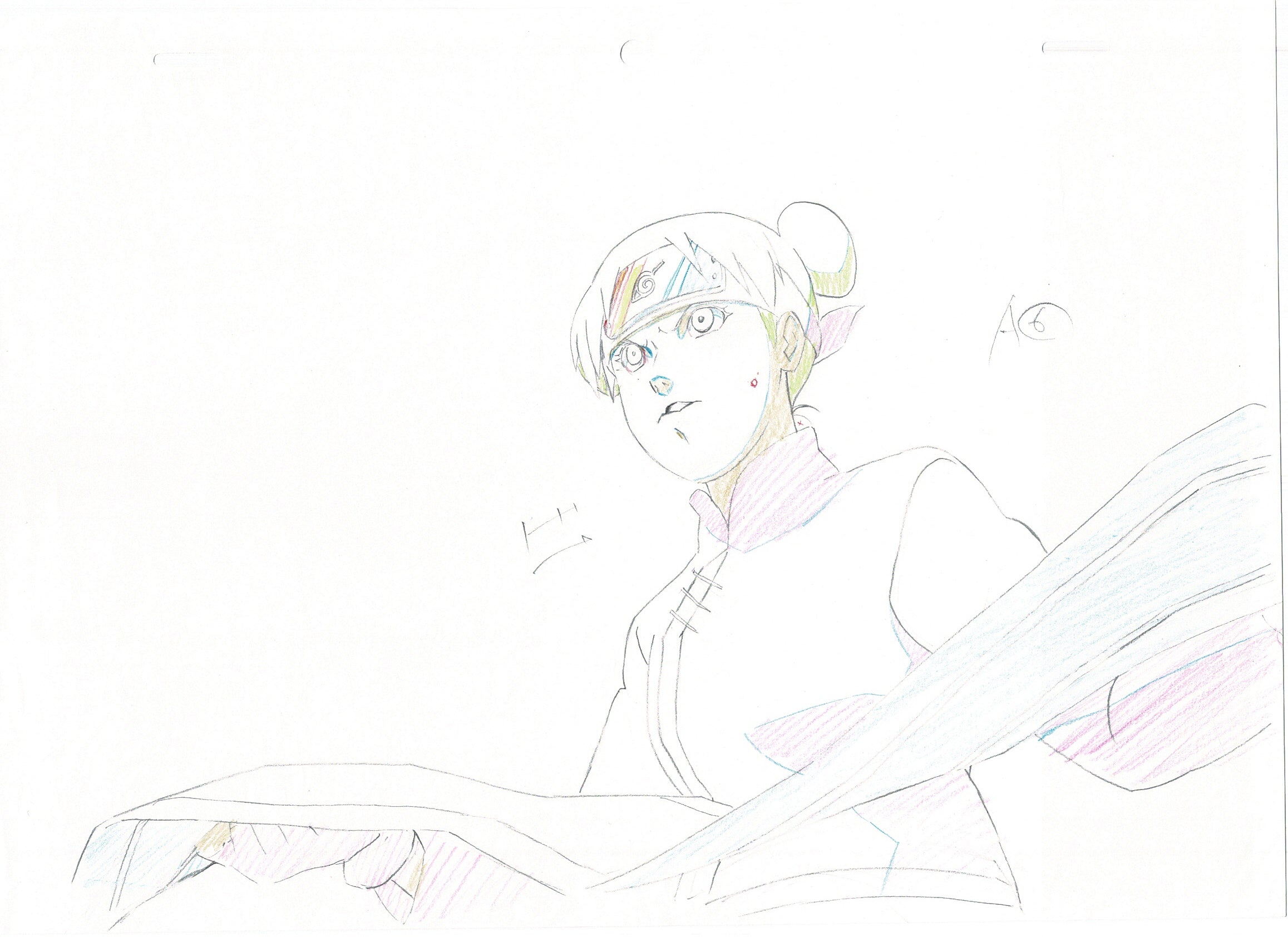 Naruto: Shippuden Tenten Anime Production Animation Cel Drawing 2007-1 – Charles Scott Gallery