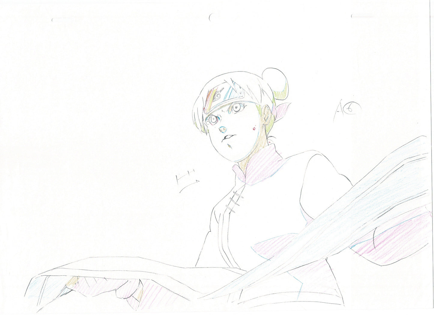 Naruto: Shippuden Tenten Anime Production Animation Cel Drawing 2007-17 DE-01
