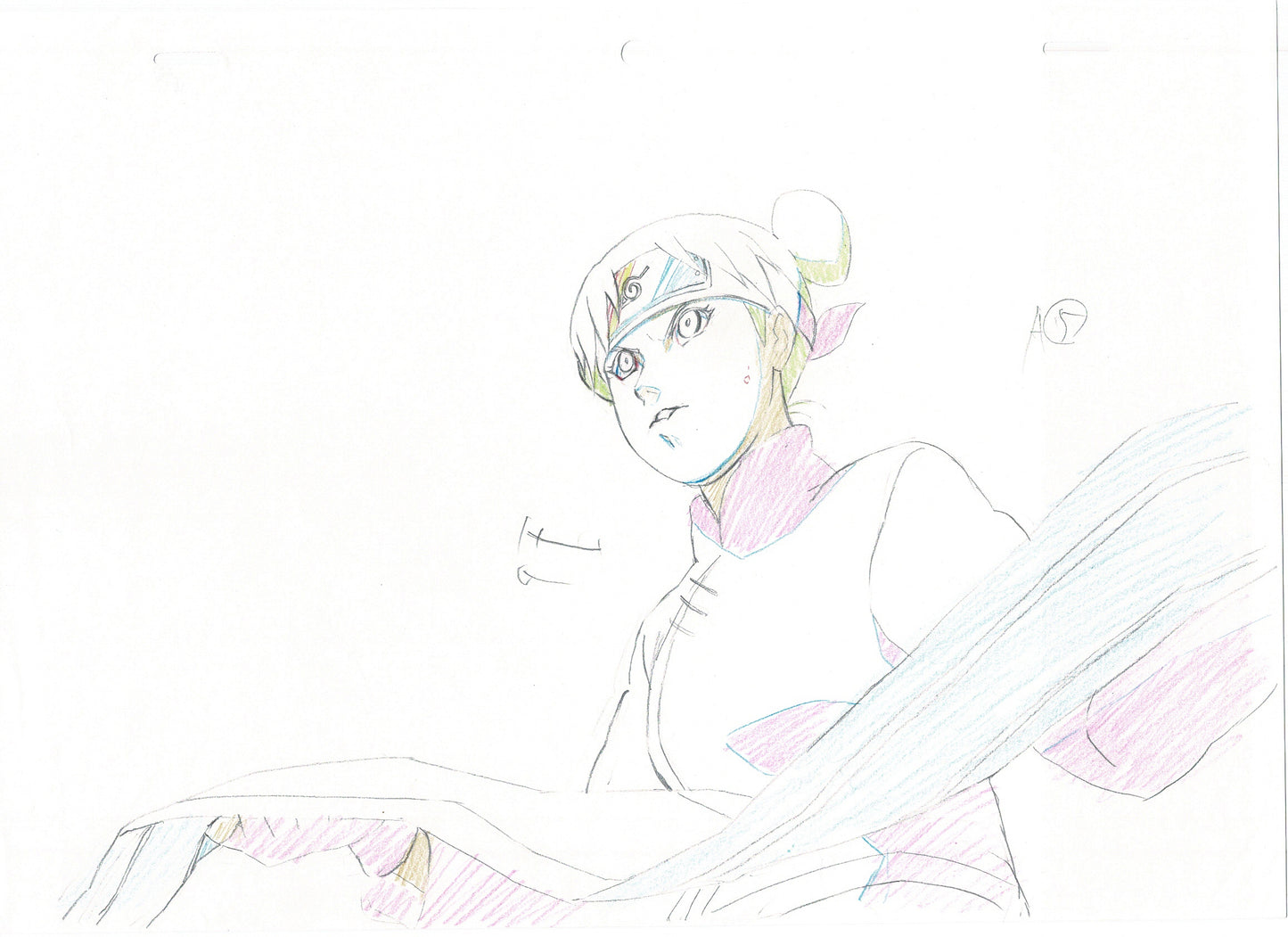 Naruto: Shippuden Tenten Anime Production Animation Cel Drawing 2007-17 DE-02