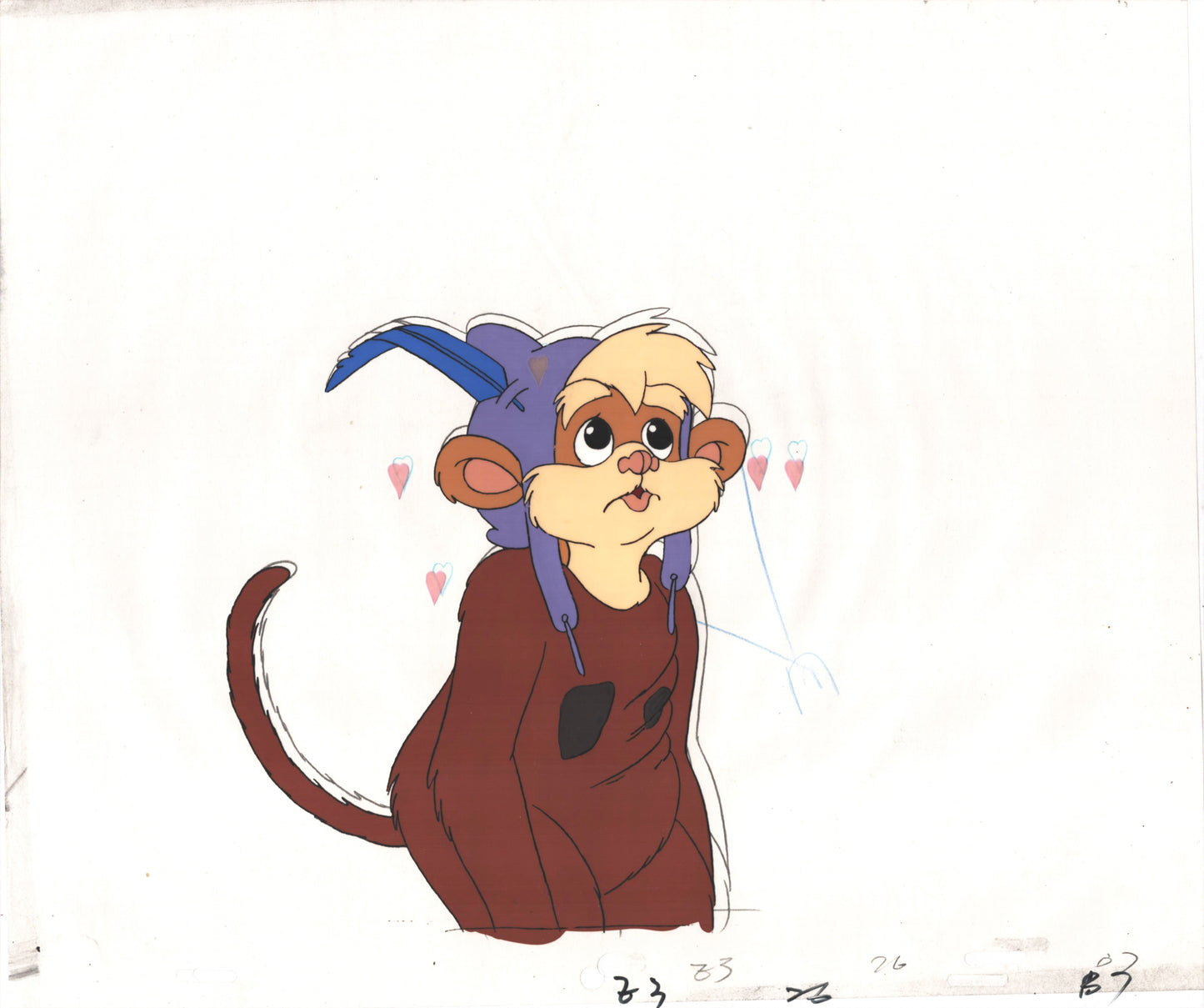 Star Wars: Ewoks Original Production Animation Cel and Drawing (drawing is stuck) from Lucasfilm C-B7