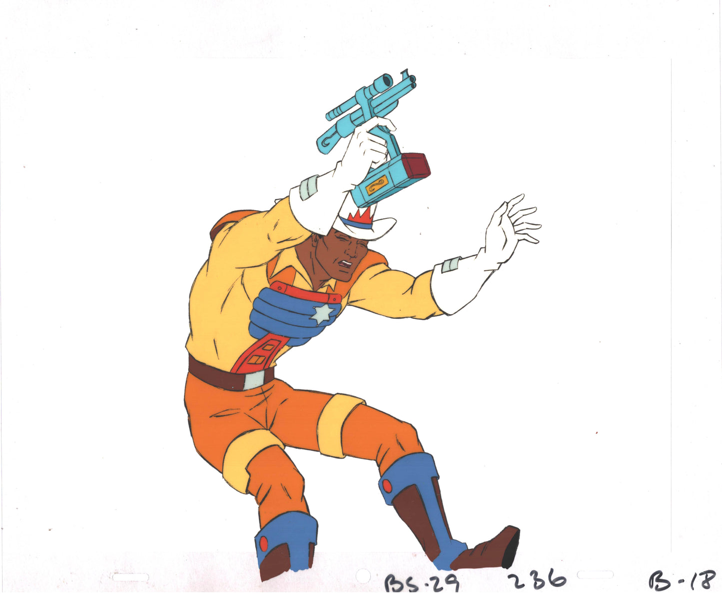 Bravestarr Animation Cartoon Production Cel Used Onscreen from Filmation 1987-8 A-B18