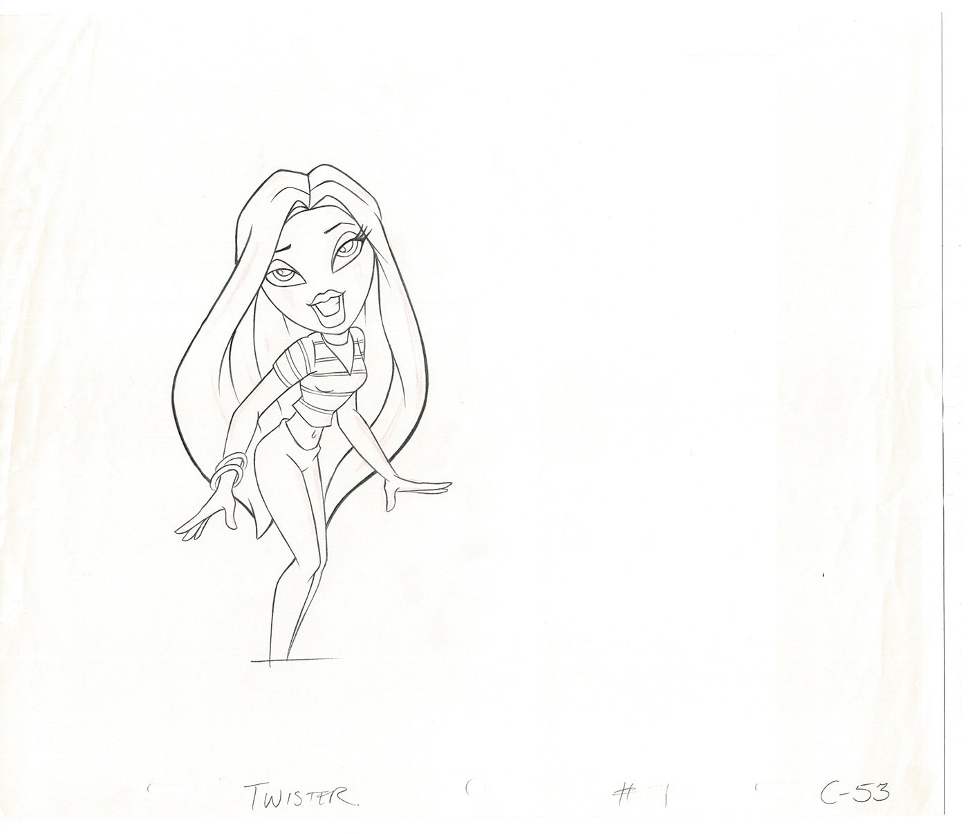 BRATZ Cloe Twister Commercial Production Animation Cel Drawing 2005 G-001