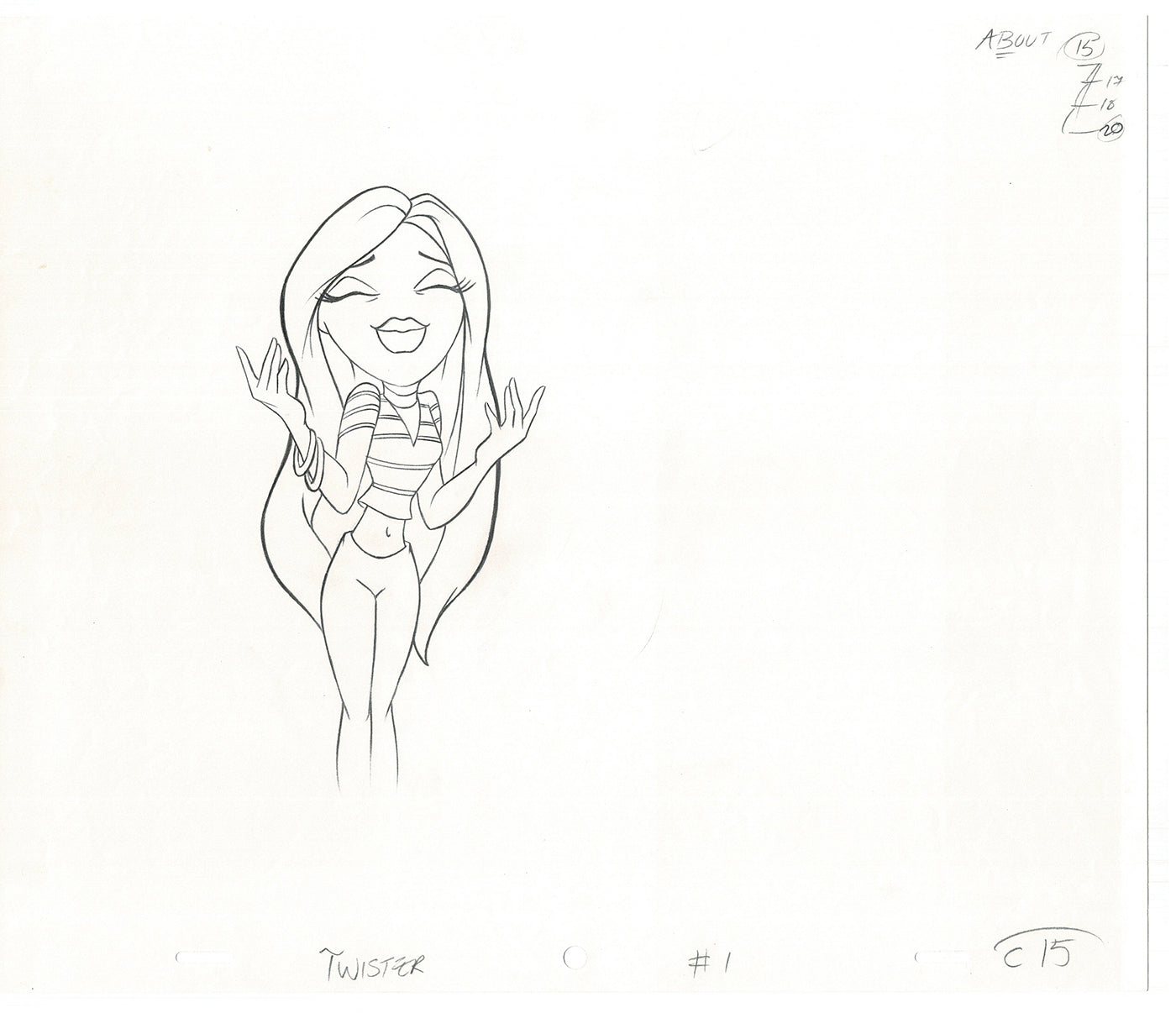 BRATZ Cloe Twister Commercial Production Animation Cel Drawing 2005 G-011