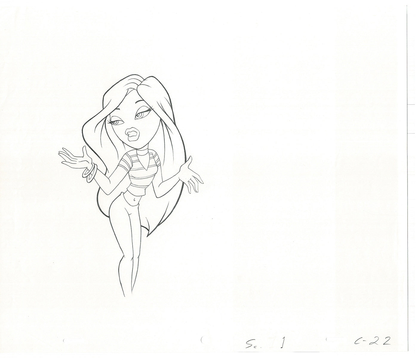 BRATZ Cloe Twister Commercial Production Animation Cel Drawing 2005 G-015